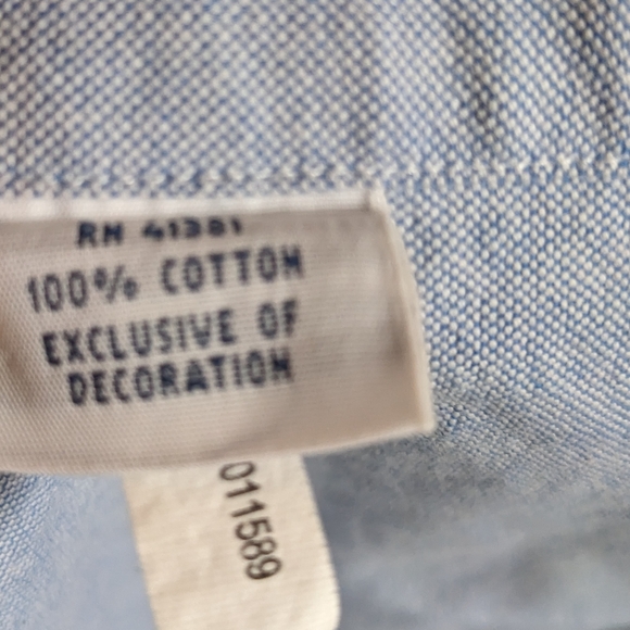 Ralph Lauren Short Sleeve Polo Logo Chambray Collared Shirt.High Quality Classic - Picture 6 of 8